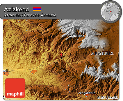 Physical 3D Map of Azizkend