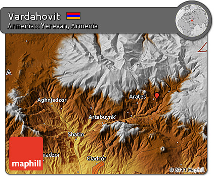 Physical 3D Map of Vardahovit