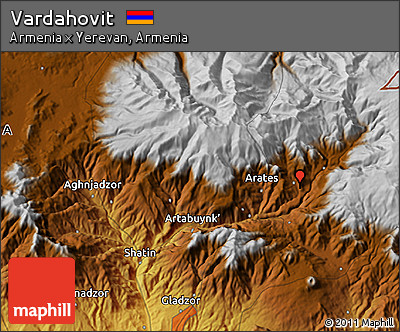 Physical 3D Map of Vardahovit