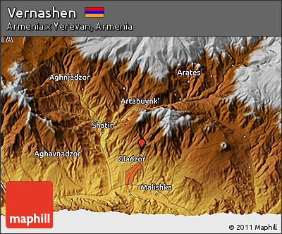Physical 3D Map of Vernashen