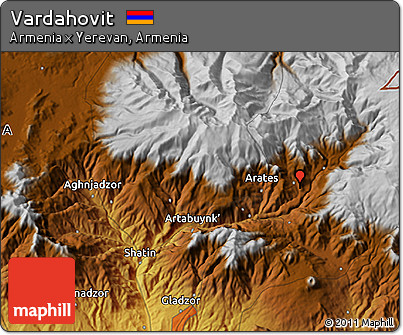 Physical 3D Map of Vardahovit