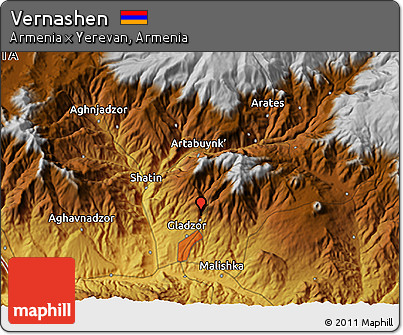 Physical 3D Map of Vernashen