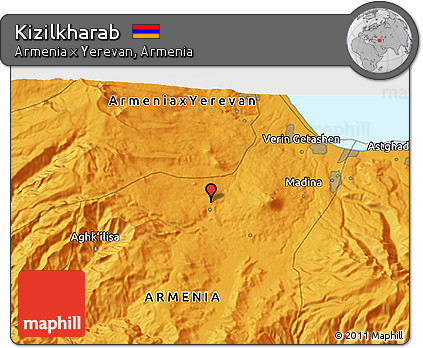 Political 3D Map of Kizilkharab