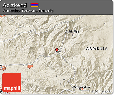 Shaded Relief 3D Map of Azizkend