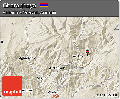 Shaded Relief 3D Map of Gharaghaya