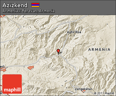 Shaded Relief 3D Map of Azizkend