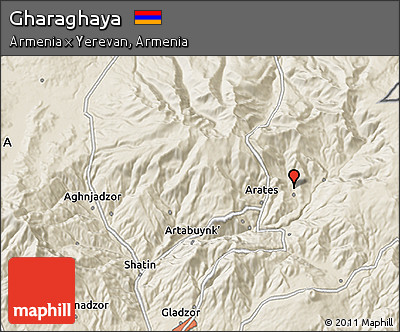 Shaded Relief 3D Map of Gharaghaya