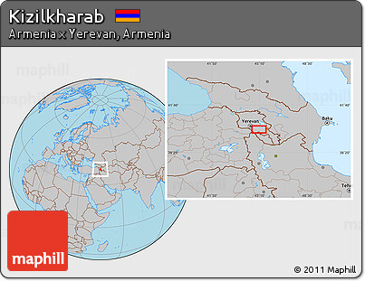 Gray Location Map of Kizilkharab