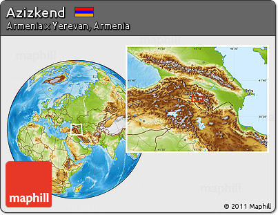 Physical Location Map of Azizkend