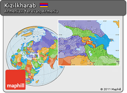 Political Location Map of Kizilkharab