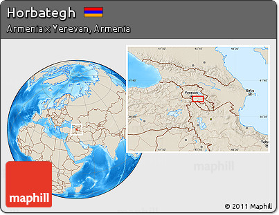Shaded Relief Location Map of Horbategh