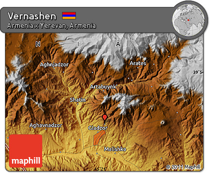 Physical Map of Vernashen