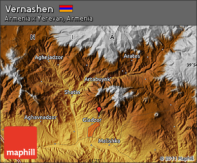 Physical Map of Vernashen