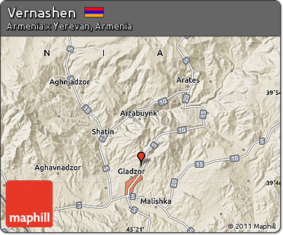 Shaded Relief Map of Vernashen