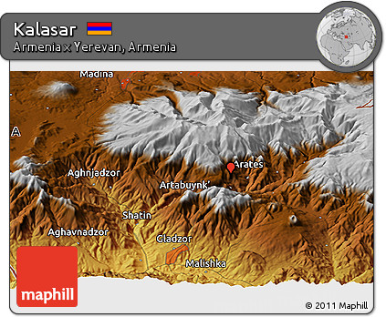Physical Panoramic Map of Kalasar