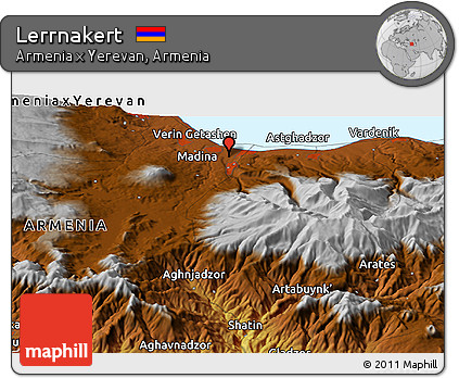 Physical Panoramic Map of Lerrnakert
