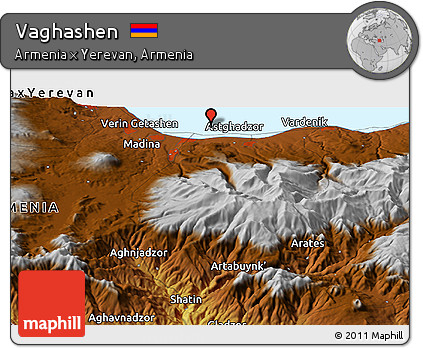 Physical Panoramic Map of Vaghashen