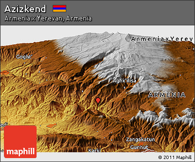 Physical Panoramic Map of Azizkend