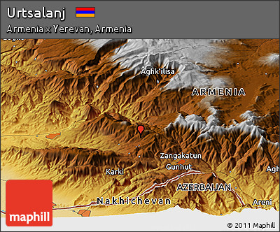Physical Panoramic Map of Urtsalanj