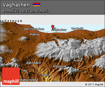 Physical Panoramic Map of Vaghashen