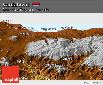 Physical Panoramic Map of Vardahovit