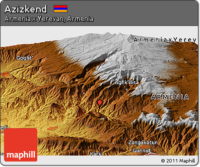 Physical Panoramic Map of Azizkend