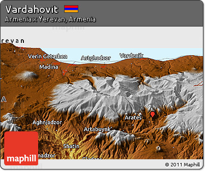 Physical Panoramic Map of Vardahovit