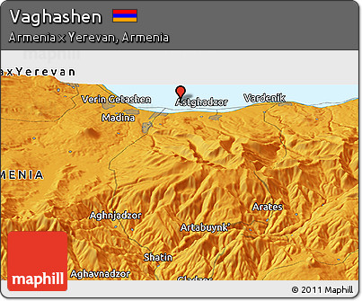 Political Panoramic Map of Vaghashen