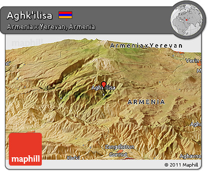 Satellite Panoramic Map of Aghk'ilisa