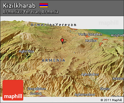 Satellite Panoramic Map of Kizilkharab