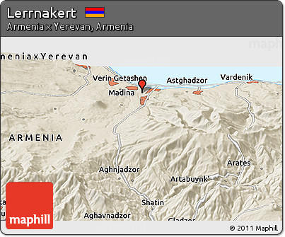 Shaded Relief Panoramic Map of Lerrnakert
