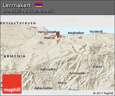 Shaded Relief Panoramic Map of Lerrnakert