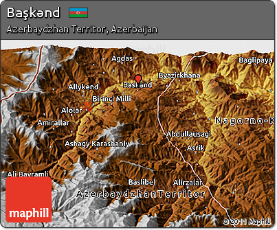 Physical 3D Map of Başkǝnd