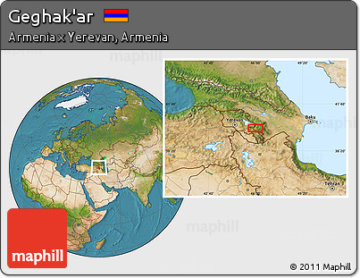 Satellite Location Map of Geghak'ar