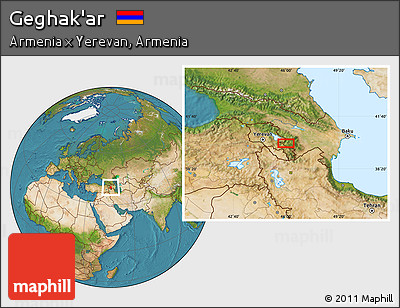 Satellite Location Map of Geghak'ar