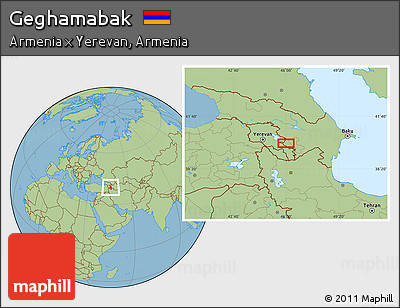 Savanna Style Location Map of Geghamabak