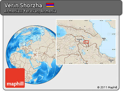 Shaded Relief Location Map of Verin Shorzha