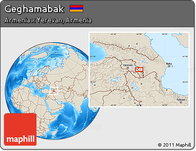 Shaded Relief Location Map of Geghamabak