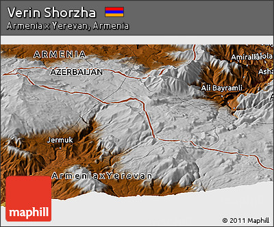 Physical Panoramic Map of Verin Shorzha