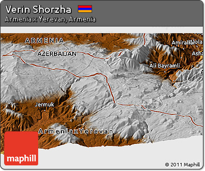 Physical Panoramic Map of Verin Shorzha