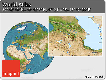 Satellite Location Map of the Area around 39° 57' 6" N, 46° 49' 30" E