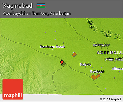 Physical 3D Map of Xaçınabad