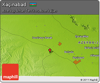 Physical 3D Map of Xaçınabad