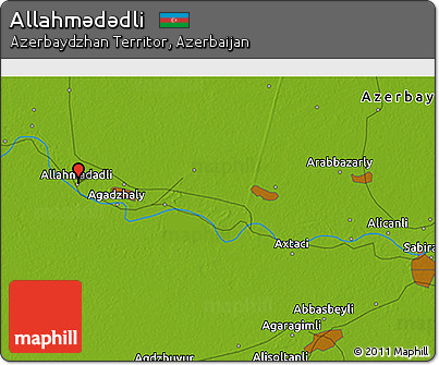 Physical 3D Map of Allahmǝdǝdli