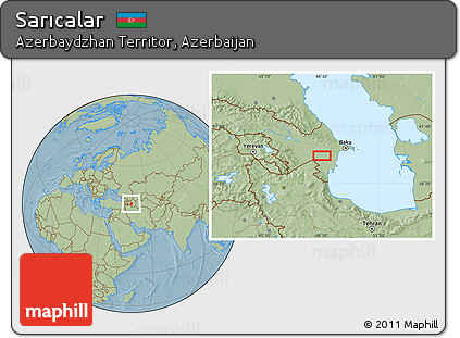 Savanna Style Location Map of Sarıcalar, hill shading