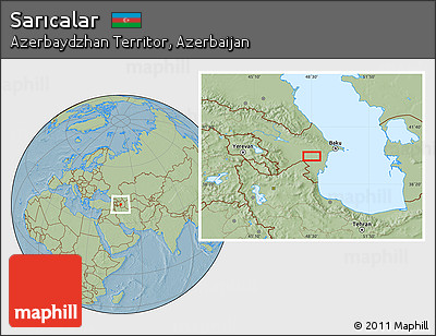 Savanna Style Location Map of Sarıcalar, hill shading