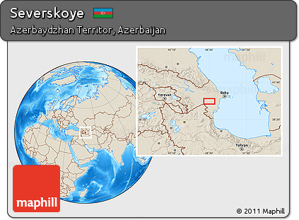 Shaded Relief Location Map of Severskoye
