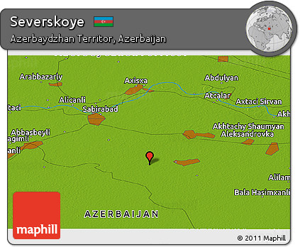 Physical Panoramic Map of Severskoye