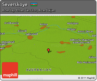 Physical Panoramic Map of Severskoye
