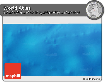 Shaded Relief 3D Map of the Area around 39° 57' 6" N, 49° 13' 30" W